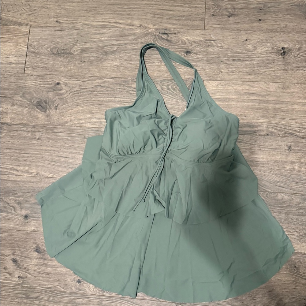 BloomChic Green Halter Swim Dress